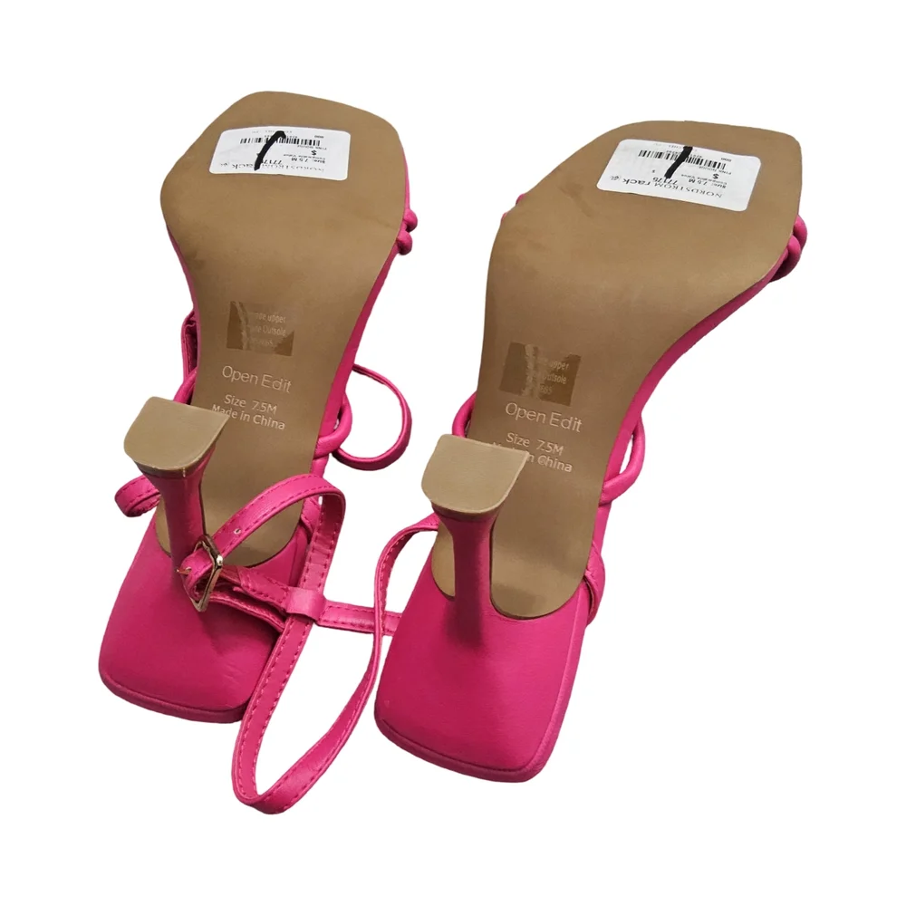 Open Edit Elegant Pink Strappy Heels size 7.5 - Picture 7 of 9